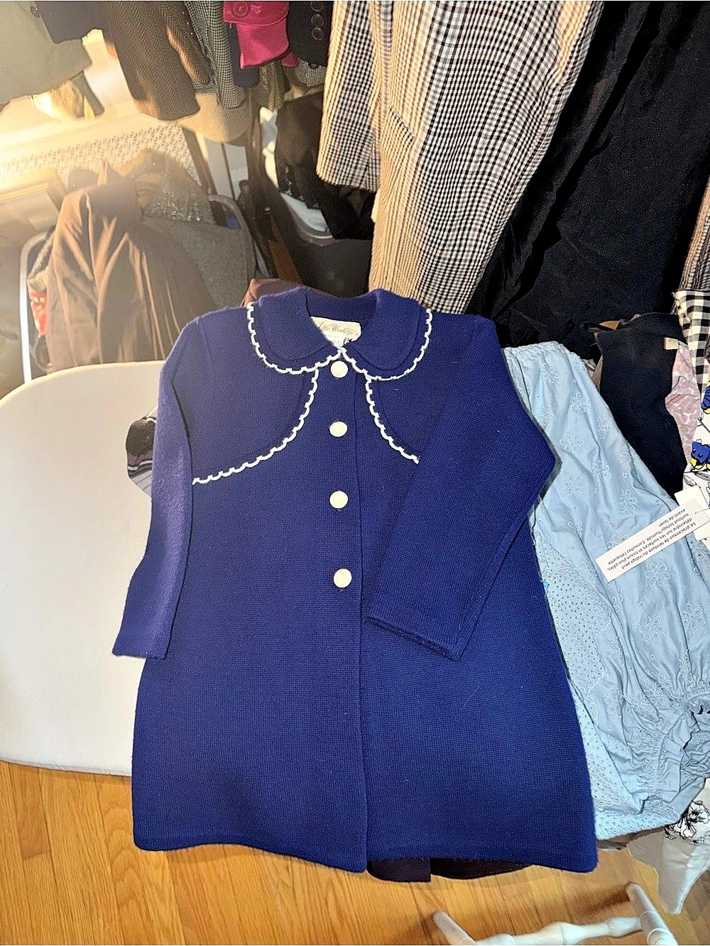 Little World Girls Blue Peter Pan Collar Dress 3 T